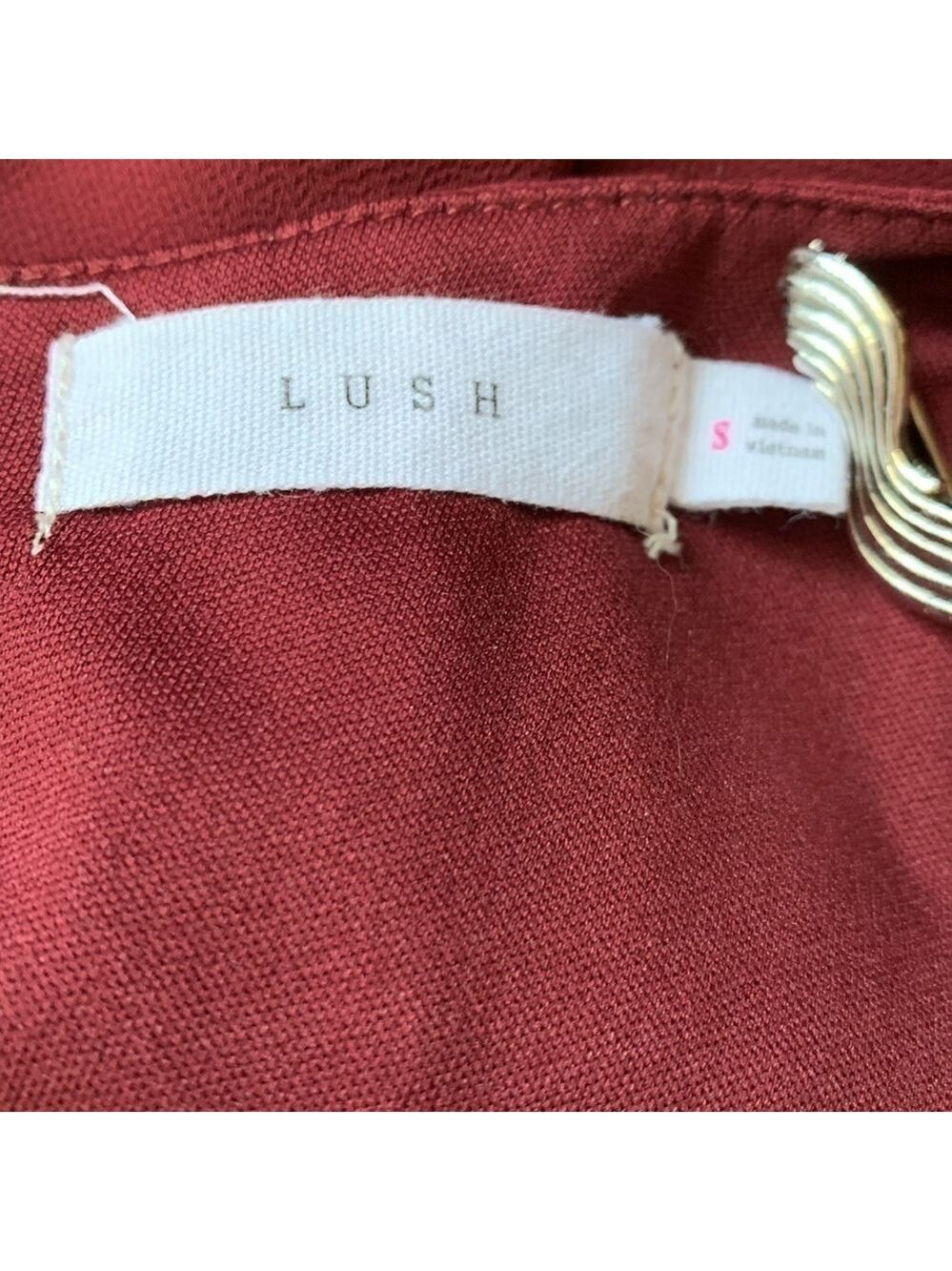Lush cranberry pleated party dress size S - Picture 10 of 11